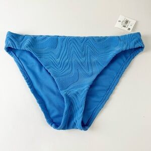 Bar iii Bikini Bottom Womens Small Cobalt Blue Textured Heat Wave Swim NWT